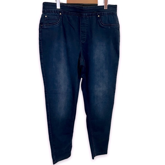 NEW Suko Jeans Pull On Slimming Jeggings Blue Jeans Plus Size 14 - Picture 1 of 5